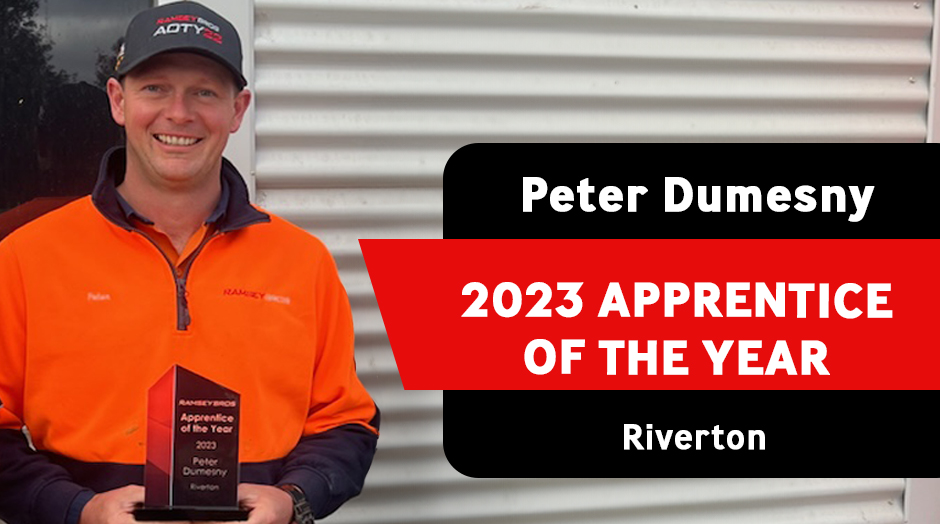 Peter Dumesny - Ramsey Bros 2023 Apprentice of the Year